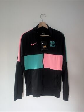 Nike FC Barcelona Black Track Jacket - Teal & Pink ⚽🏆✔️ Men's Small NWT